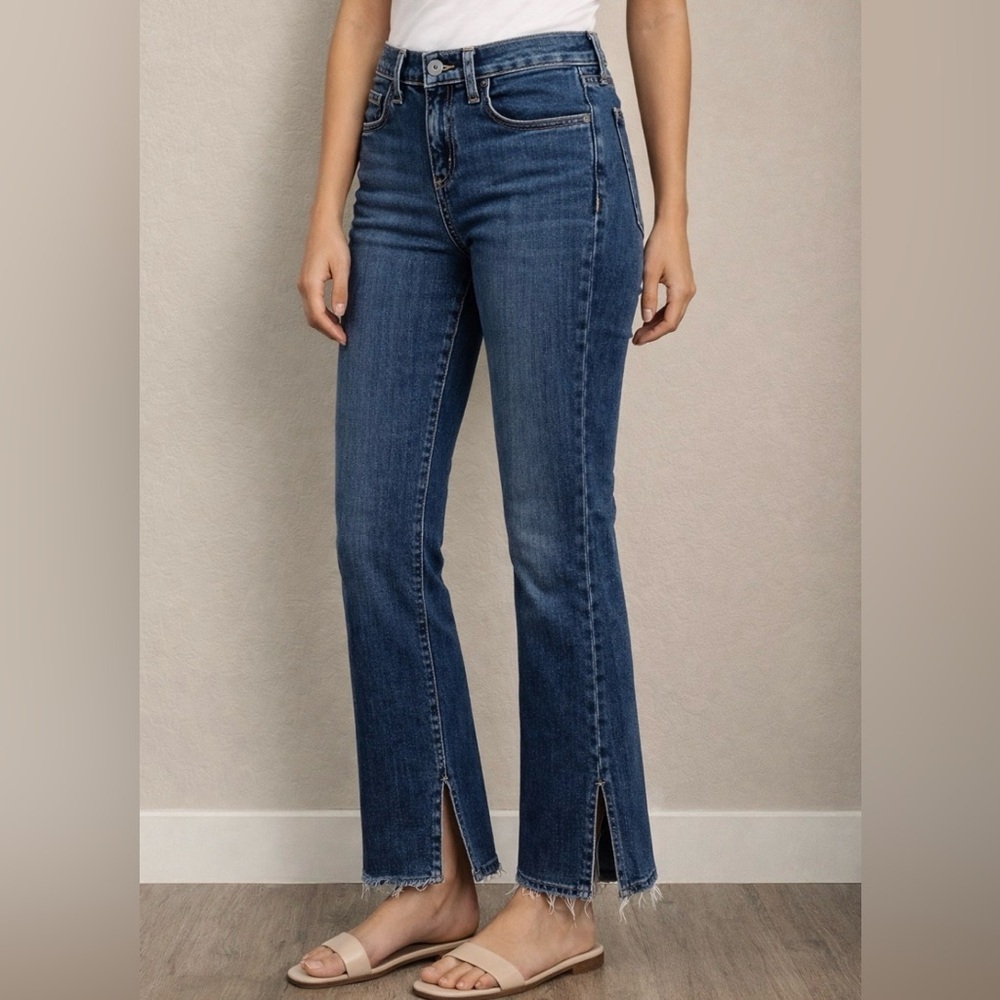 rag & bone Jeans Kick Pleat Flare Straight Leg Raw Hem Fray Bell Wide Vintage